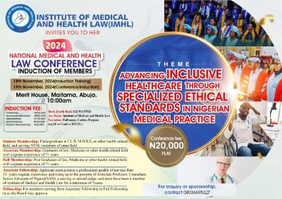 Institute of Medical and Health Law: National Medical and Health Law Conference & Induction 2024