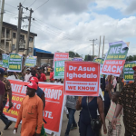 APC Supporters Protest at INEC Office Over Alleged Tampering Ahead of Edo Tribunal