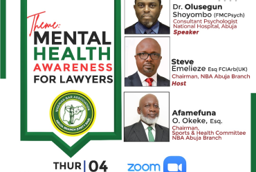 NBA Abuja Branch Webinar: Mental Health Awareness for Lawyers