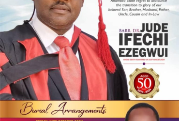 NBA President, Mazi Afam Osigwe, SAN, Pays Tribute to Late Dr. Jude Ezegwui, Former Enugu Branch Chairman