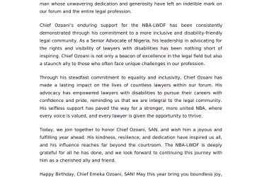 Celebrating Chief Emeka Ozoani, SAN: A Champion of Inclusivity and Advocate for Lawyers with Disabilities