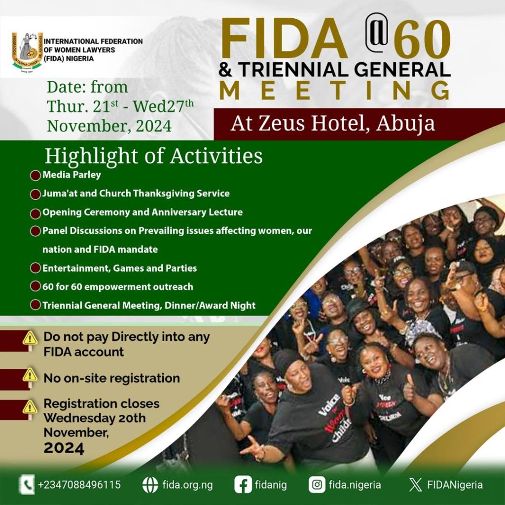 FIDA Nigeria Congratulates the Newly Appointed Minister of Women Affairs