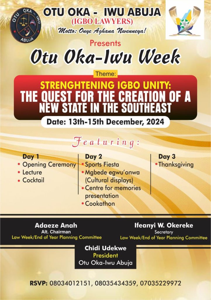 OTU OKA-IWU CONDEMNS ALLEGED MEMO CAUTIONING OFFICIALS "TO BE CAREFUL OF IGBOS"