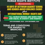 NBA 16 DAYS ACTIVISM AGAINST GENDER BASED VIOLENCE: Terms and Conditions For The Award.