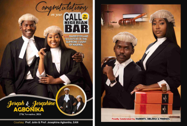 Ogwu Josephine Agbonika and Ejima Joseph Agbonika Called to the Nigerian Bar