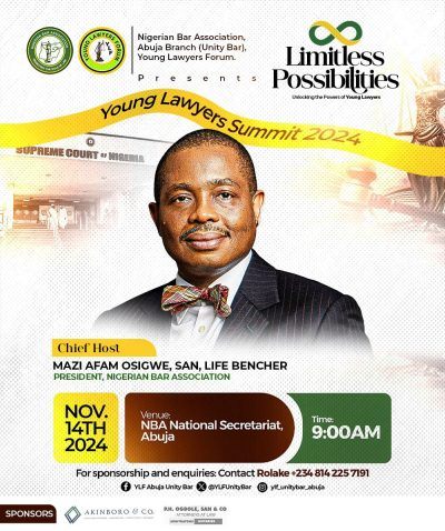 Mazi Afam Osigwe, SAN, Addresses Young Lawyers at the YLF Abuja Branch Summit