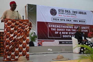 Paul Harris Ogbole, SAN, Advocates for Igbo Unity and State Creation at Otu Oka Iwu Law Week