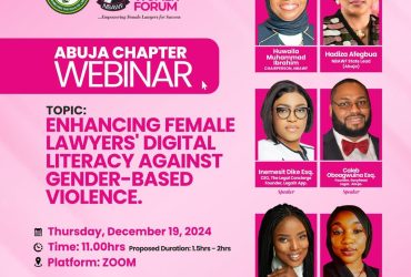 NBAWF FCT, Abuja Chapter Hosts Webinar on Enhancing Female Lawyers’ Digital Literacy to Combat GBV