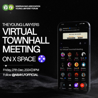 NBA YOUNG LAWYERS FORUM TO HOLD VIRTUAL TOWNHALL MEETING