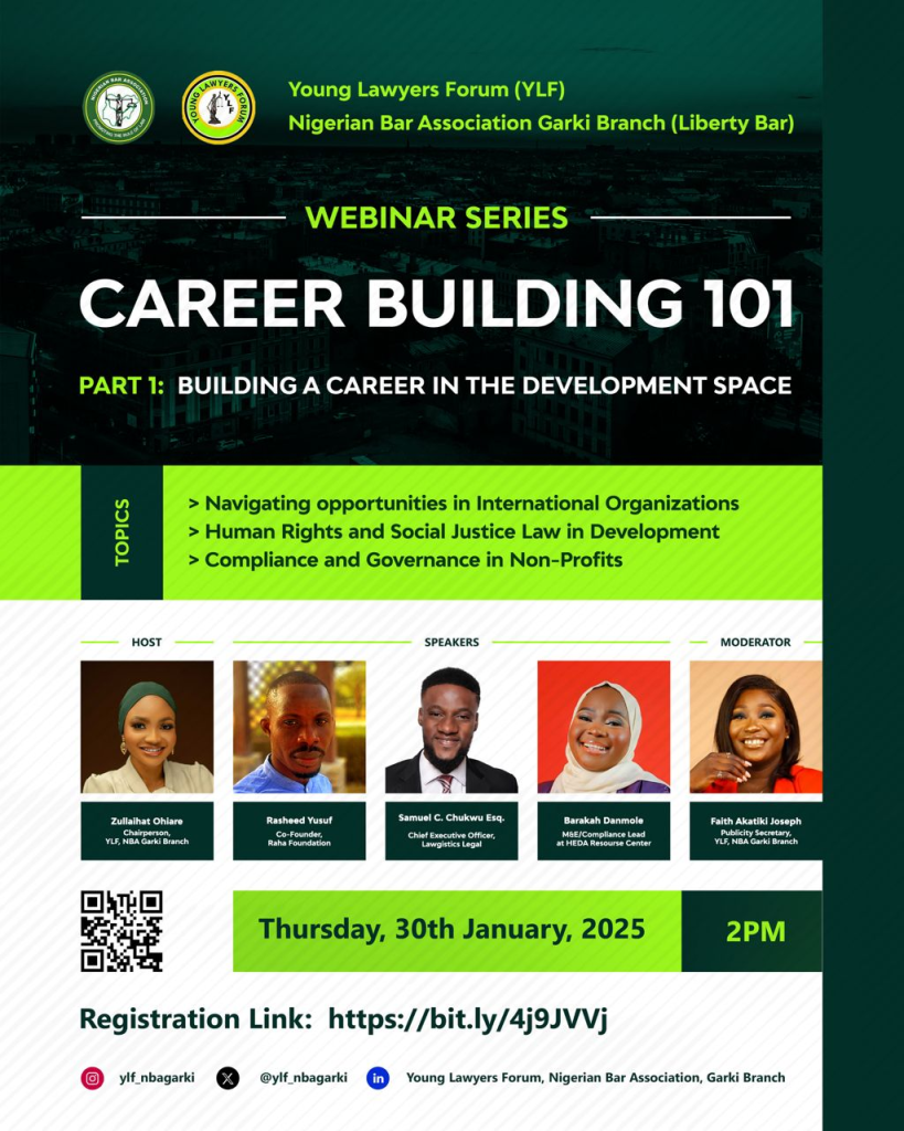 YOUNG LAWYERS FORUM, NBA GARKI BRANCH WEBINAR SERIES: CAREER BUILDING 101