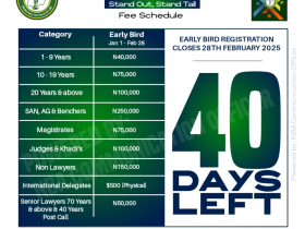 NBA-AGC Porthacourt: Early Bird Registration, Ends February 28, 2025.