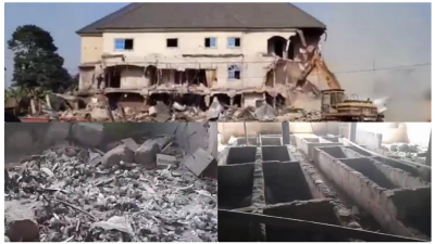 Anambra Hotel Demolished After Discovery of 30 Graves