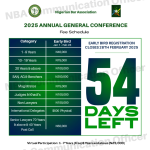 Breaking: NBA Opens Early Bird Registration for 2025 Annual General Conference