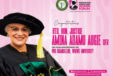 Hon. Justice Amina Augie Appointed Pro-Chancellor of Wigwe University—NBAWF Extends Congratulations