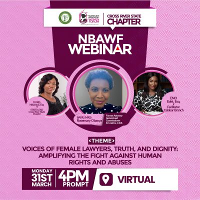 NBA Women Forum Cross River State Webinar Featuring Barr. (Mrs.) Rosemary Obanya