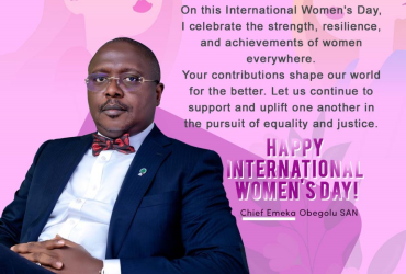 NBA-AGCPC Chairman Emeka Obegolu, SAN, Reaffirms Commitment to Gender Equality on International Women's Day 2025