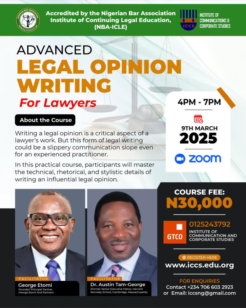 Advanced Legal Opinion Writing for Lawyers: NBA-ICLE Accredited Training