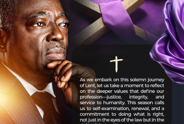 Aare Olumuyiwa Akinboro SAN Urges Legal Community to Embrace Justice and Integrity During Lent