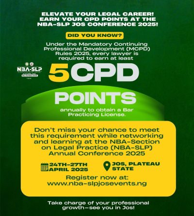 Boost Your Legal Career: Earn 2 CPD Points at NBA-SLP Jos Conference 2025