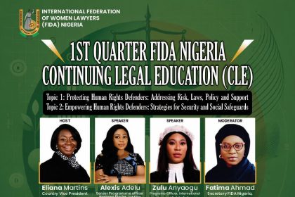 NOTICE OF 1ST QUARTER FIDA NIGERIA CONTINUING LEGAL EDUCATION