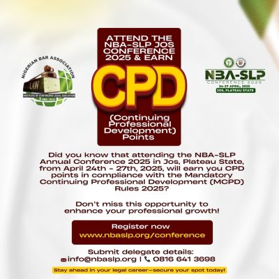 ELEVATE YOUR LEGAL CAREER WITH CPD POINTS AT THE NBA-SLP JOS CONFERENCE 2025!