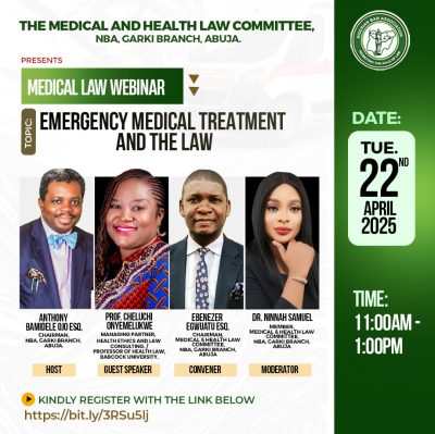 MEDICAL LAW WEBINAR ON EMERGENCY MEDICAL TREATMENT AND THE LAW