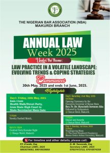 Nigerian Bar Association, Makurdi Branch 2025 Annual Law Week