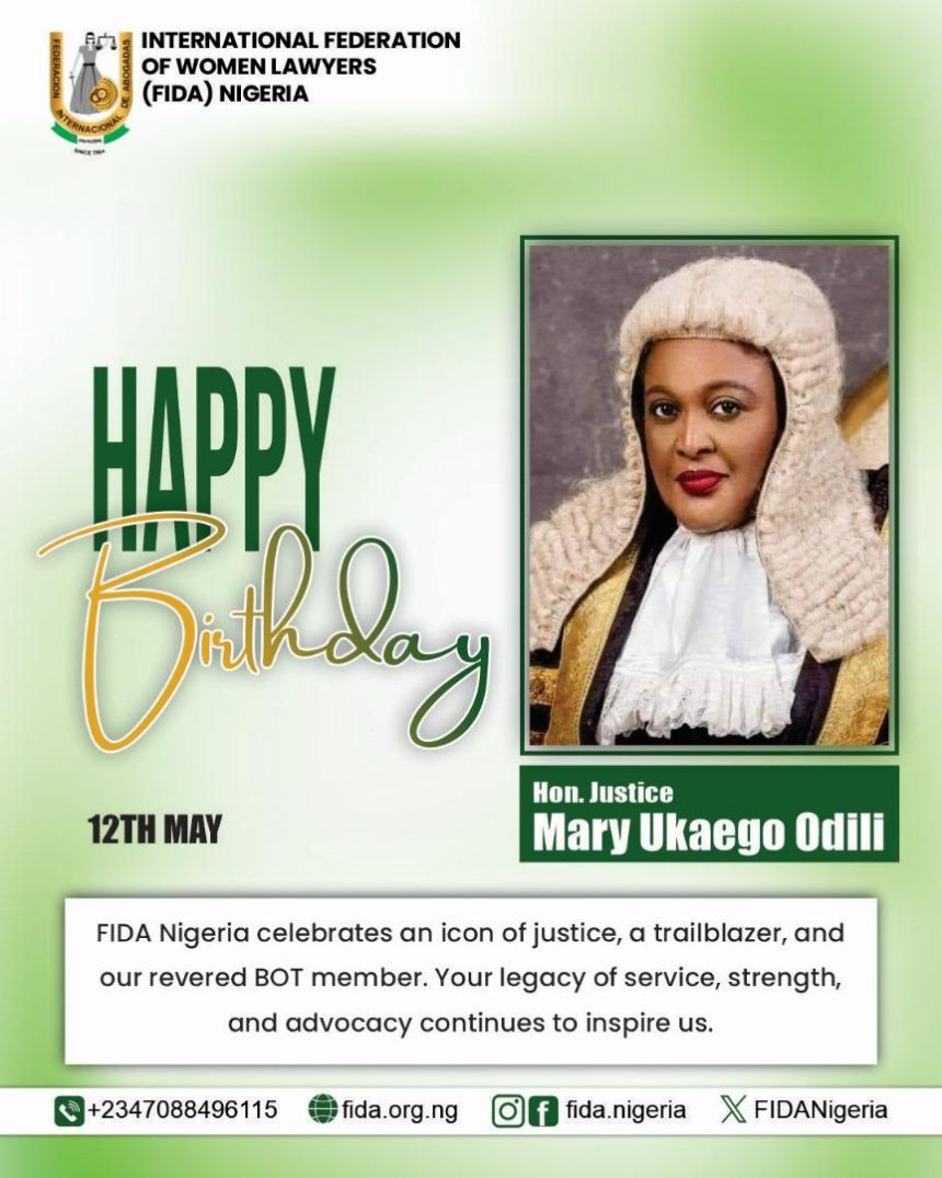 FIDA Nigeria Celebrates Justice Mary Odili (Rtd.) on Her Birthday