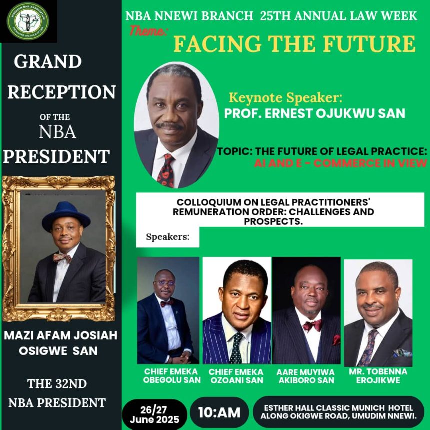 Breaking: Aare Olumuyiwa Akinboro, SAN, to Speak at NBA Nnewi Law Week on Legal Practitioners' Remuneration Order