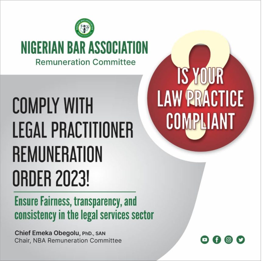 NBA Remuneration Committee Writes Chief Registrars of All Courts in Nigeria, Seeks Full Implementation of 2023 Remuneration Order
