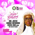 NBAWF: Heartfelt Birthday Wishes to the Hon. Chief Justice of Nigeria, Hon. Justice Kudirat Motonmori Olatokunbo Kekere-Ekun, GCON