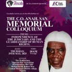 The Anah Law Practice and The Anah Center for Social Justice Invite Public to 4th C.O. Anah, SAN, Memorial Colloquium