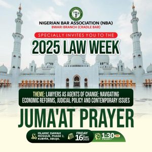 NBA BWARI BRANCH 2025 LAW WEEK: SCHEDULE OF EVENTS