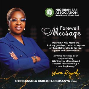 Farewell Message from Oyikansola Badejo-Okusanya