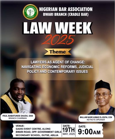 Lawyers as Agents of Change: El-Rufai to Deliver Keynote at NBA Bwari Law Week