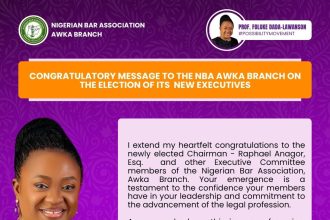 Prof. Foluke Dada-Lawanson Congratulates Newly Elected Executives of NBA Awka Branch