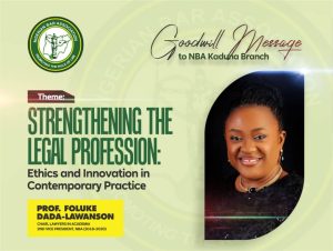 Prof. Foluke Dada-Lawanson Hails NBA Kaduna Branch on Forward-Looking Legal Dialogue