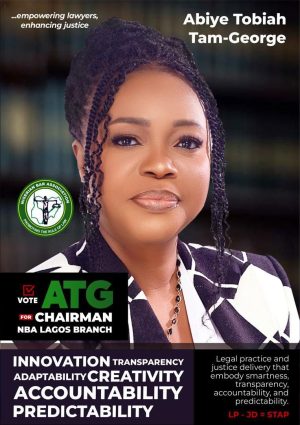 Abiye Tam-George Declares Bid for NBA Lagos Branch Chairmanship, Promises Integrity and Progressive Leadership