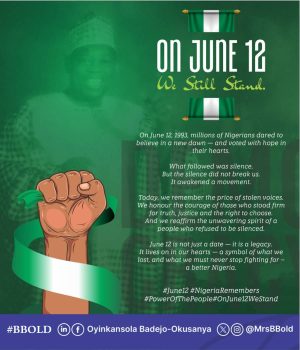 Oyinkansola Badejo-Okusanya Marks June 12 with Tribute to Democratic Resilience