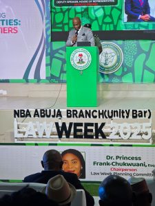 DEPUTY SPEAKER BENJAMIN KALU ADVOCATES JUDICIAL REFORMS AND TECH-DRIVEN LEGAL PRACTICE AT NBA ABUJA LAW WEEK 2025** *...Commends Law Week Committee led by Dr. Princess Frank Chukwuani* The Deputy Speaker of the House of Representatives, Rt. Hon. Benjamin Okezie Kalu, CON, on Thursday delivered a compelling keynote address at the 2025 Nigerian Bar Association (NBA) Abuja Branch Law Week, calling for urgent reforms in Nigeria’s judiciary and a proactive embrace of emerging legal frontiers. Speaking to a distinguished audience of legal practitioners, policymakers, academics, and jurists, Hon. Kalu decried the alarming backlog of cases within Nigeria’s judicial system. He described the situation as unsustainable and inimical to justice delivery, emphasizing the need for institutional reforms to set clear and enforceable timelines for the resolution of both civil and criminal matters. “The wheels of justice must not only move — they must move swiftly,” he asserted. “Delays erode public confidence and undermine the credibility of the judiciary. We must be intentional about time-bound justice.” In a visionary section of his address, the Deputy Speaker urged the legal community to embrace innovation and modernize court processes through technology. He cited LegalTech, blockchain, and artificial intelligence as transformative tools that can revolutionize legal practice, enhance transparency, and expedite judicial processes. He also encouraged legal practitioners to expand their horizons beyond conventional fields of law. He specifically mentioned cryptocurrency law, space law, and wealth management as emerging areas that present new opportunities for professional development and national advancement. “Our legal profession must not remain static in a rapidly evolving world,” Hon. Kalu said. “We must look to the future, invest in legal education, and encourage lawyers to lead in new areas of legal thought and practice.” The keynote speech resonated strongly with the theme of the Law Week and drew praise from participants and organizers. Special commendation was given to the Law Week Committee Chairperson, Dr. Princess Frank Chukwuani, whose visionary leadership and meticulous planning ensured the success of the 2025 Law Week. Her commitment to curating forward-looking discussions and creating platforms for high-level engagement was widely acknowledged as pivotal to the quality of the weeklong event. The NBA Abuja Branch Law Week 2025 continues to serve as a vital forum for reflection, dialogue, and strategic planning within the Nigerian legal community, charting a course toward a more dynamic, accessible, and technologically-empowered justice system.