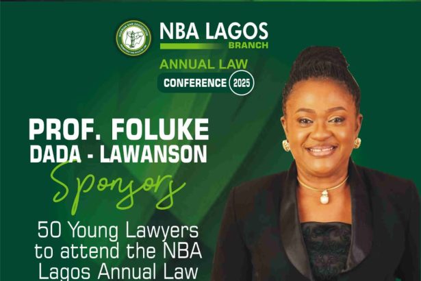 Prof. Foluke Dada-Lawanson Champions 50 Young Lawyers with Sponsorship for NBA Lagos Annual Law Conference 2025