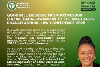 Prof. Foluke Dada-Lawanson Delivers Stirring Goodwill Message at NBA Lagos Branch Annual Law Conference 2025