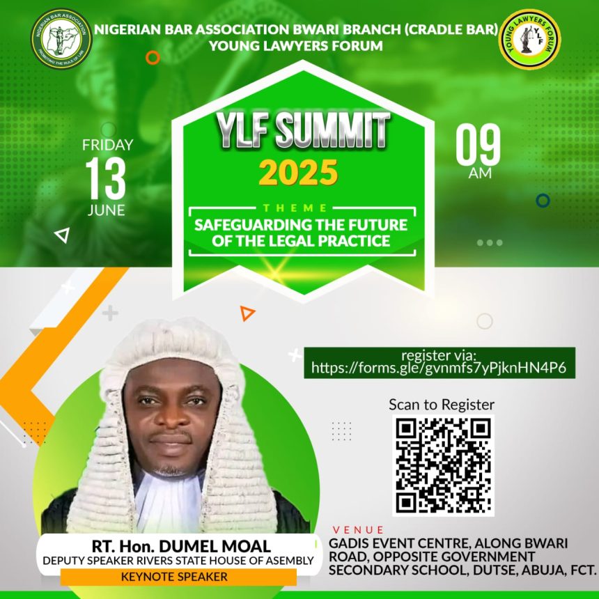 Rt. Hon. (Barr.) Dumle Maol, Deputy Speaker of Rivers State House of Assembly, to Deliver Keynote at NBA Bwari YLF Summit