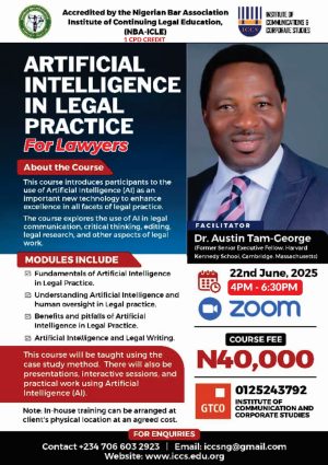 Upcoming Training: Artificial Intelligence in Legal Practice