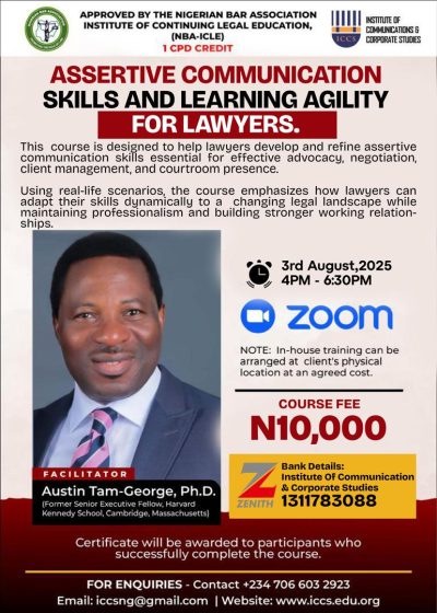 NBA-ICLE Announces New Online Training on Assertive Communication and Learning Agility for Lawyers