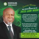 Goodwill Message to NBA Benin on the Occasion of Its Law Week From Barth Okoye Aniche, Esq.