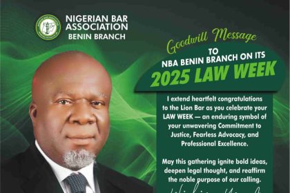 Goodwill Message to NBA Benin on the Occasion of Its Law Week From Barth Okoye Aniche, Esq.
