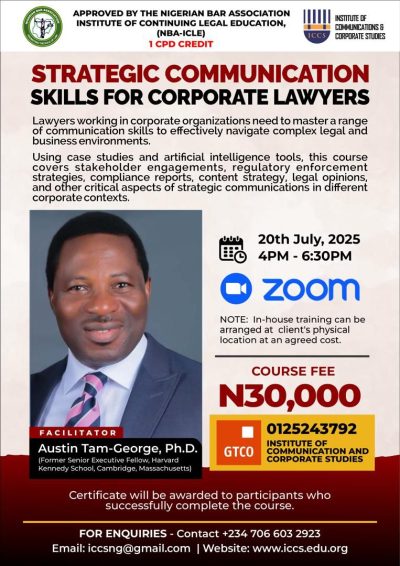 STRATEGIC COMMUNICATION SKILLS FOR CORPORATE LAWYERS