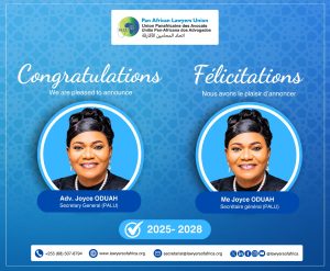 CHIEF EMEKA JP OBEGOLU, SAN HAILS NEWLY ELECTED LEADERSHIP OF THE PAN AFRICAN LAWYERS UNION (PALU)