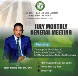 Chief Emeka Ozoani host NBA Umuahia Branch July Meeting 